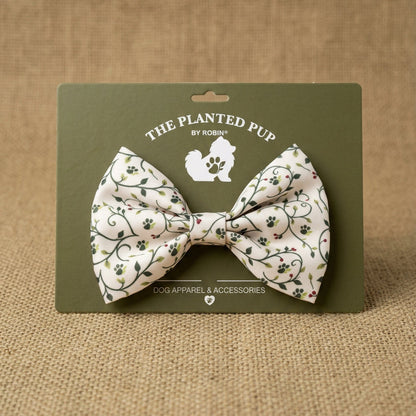 Simply De-Vine bow in cream with botanical print